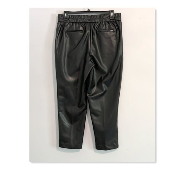 Anne Klein Pull On Cinched Waist Faux Leather Pant Sz L NWT - Picture 4 of 9